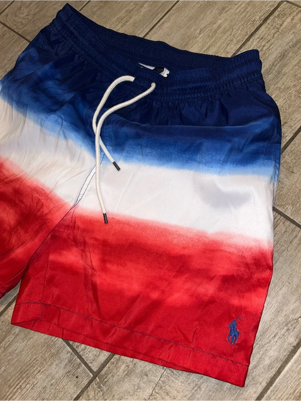 Ralph Lauren Polo traveler, swim shorts, swim trunks, Limited, USA, red white M
